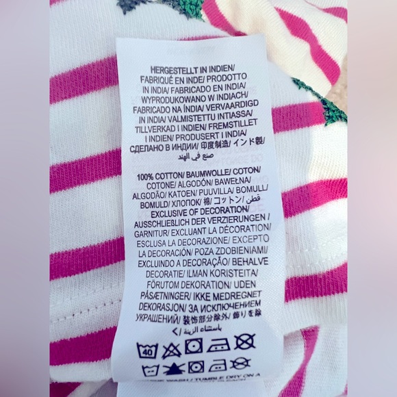 Boden Girls Fun Festive Breton with sparkly holly and pom pom berries. - Picture 7 of 9